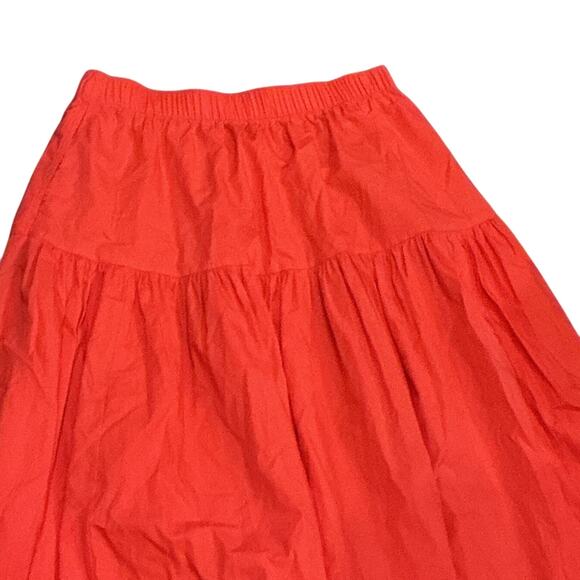 Abercrombie & Fitch Coral Orange A-Line Beach Boho Full Skirt Size Medium - Picture 8 of 9
